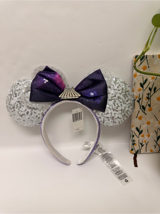 New Disney Parks Shanghai Space Mountain Galaxy Bow Sequin Minnie Ears Headband main image 5